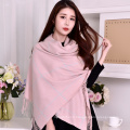 2017 hiver femmes couleur unie laine chèque treillis viscose et polyester mélange châle écharpe wrap pour femme